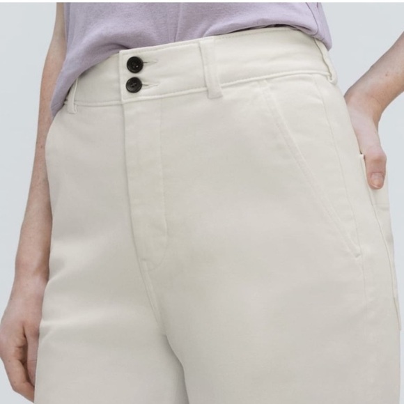 Everlane The Organic Wide-Leg 2.0 Crop Pant Bone 6 - Picture 3 of 10